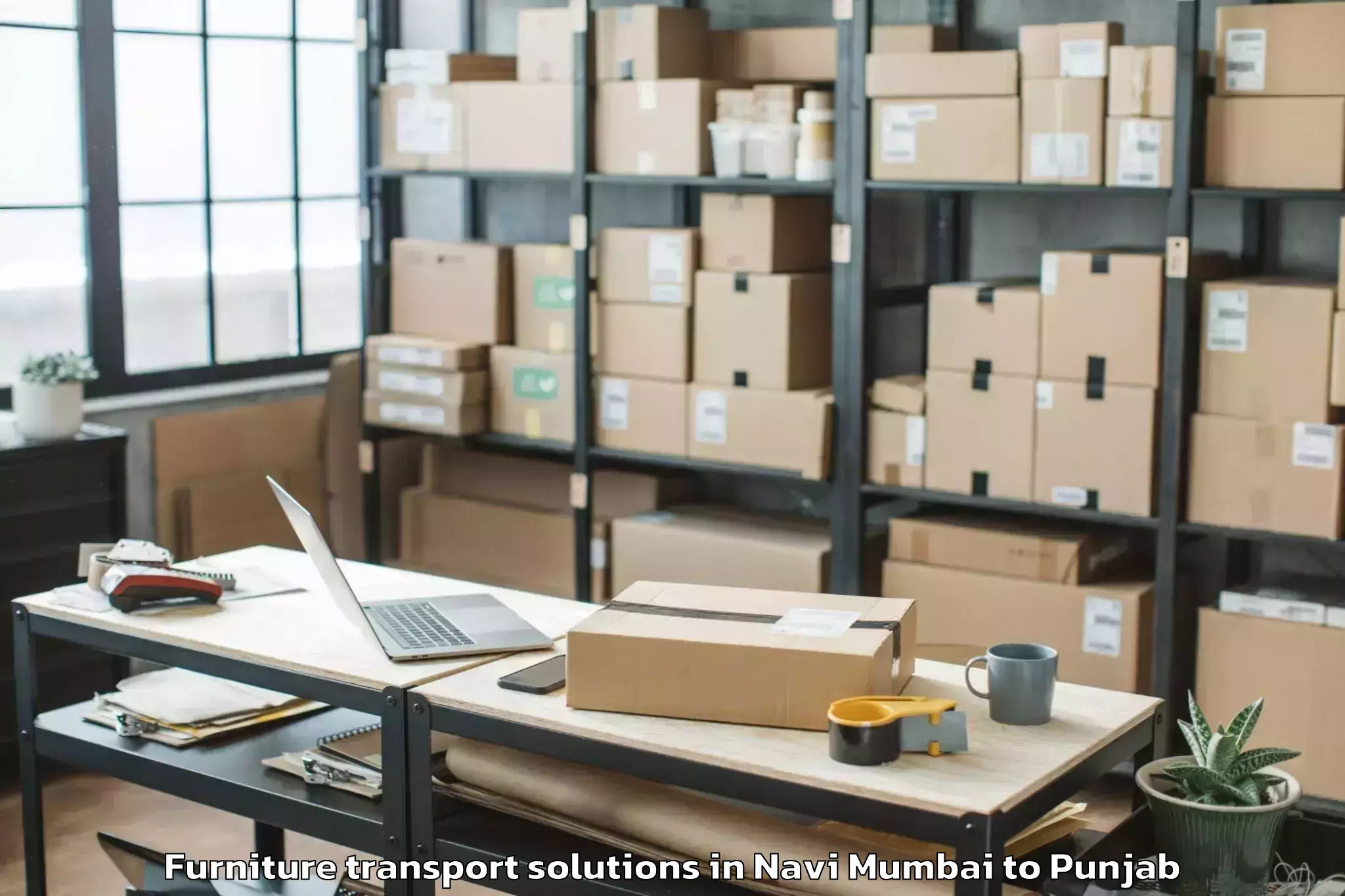 Top Navi Mumbai to Siswan Furniture Transport Solutions Available